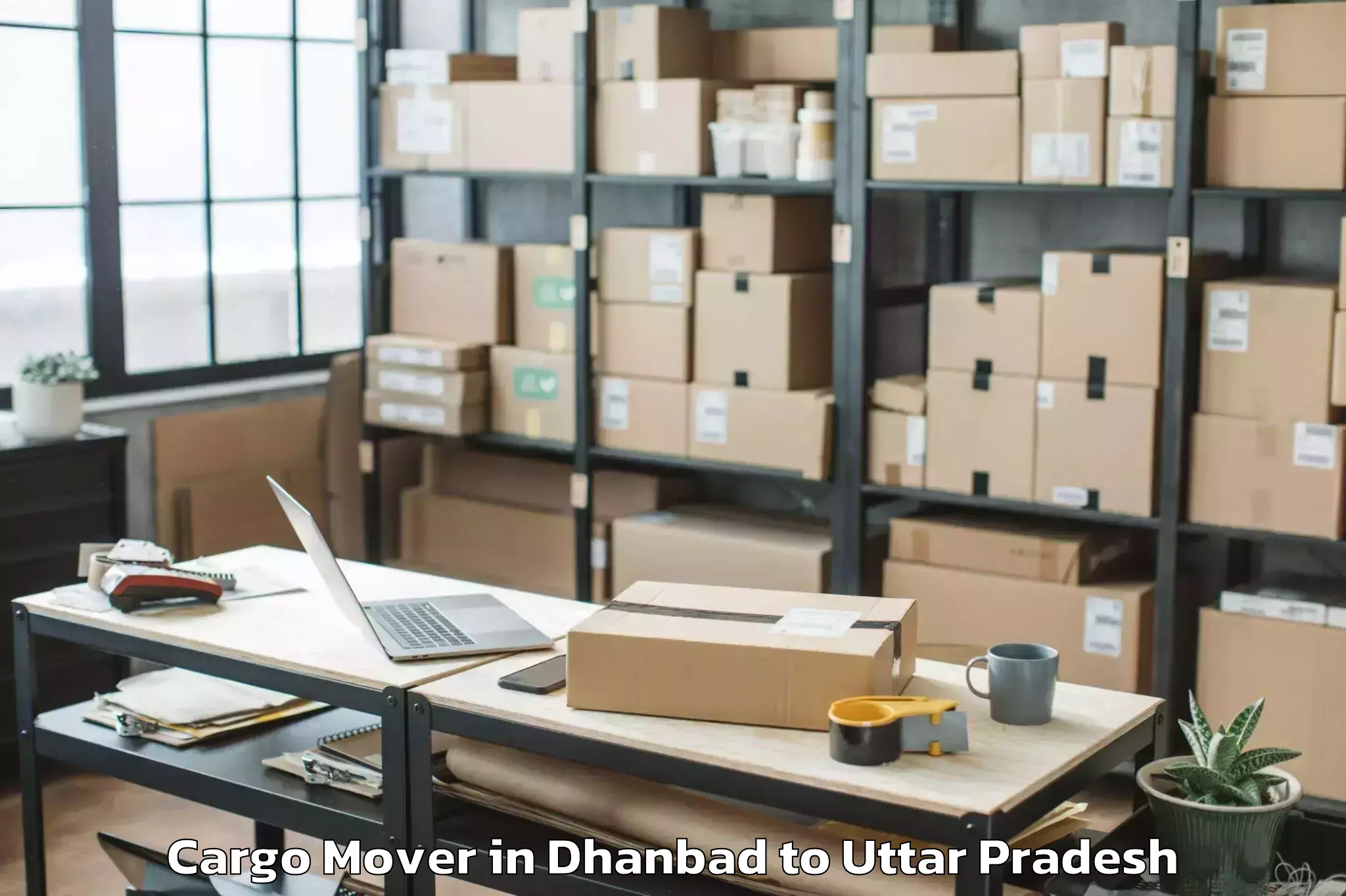 Book Dhanbad to Nichlaul Cargo Mover